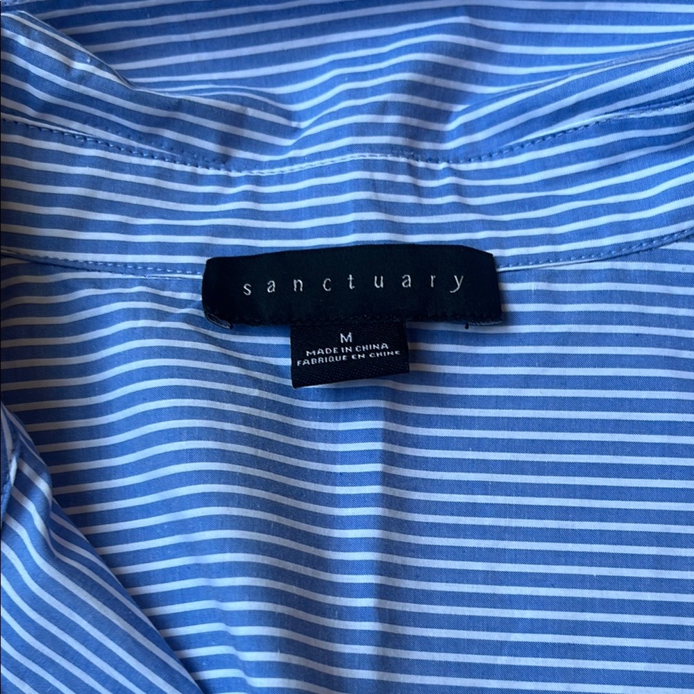Sanctuary Blue Button Down Shirt Lightweight Casu… - image 3